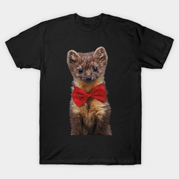 Weasel with Bow tie T-Shirt by Renasingsasong